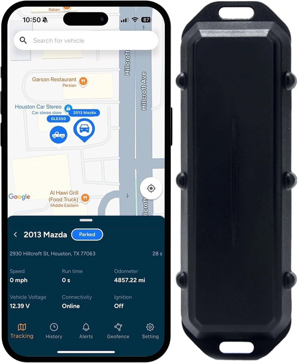 Trackhawk GPS Tracker - Live Fleet Tracking Device, 4G LTE, Wireless Car Tracking for Truck, Trailer, Automotive - User-Friendly Mobile App, Subscription Required - TH07