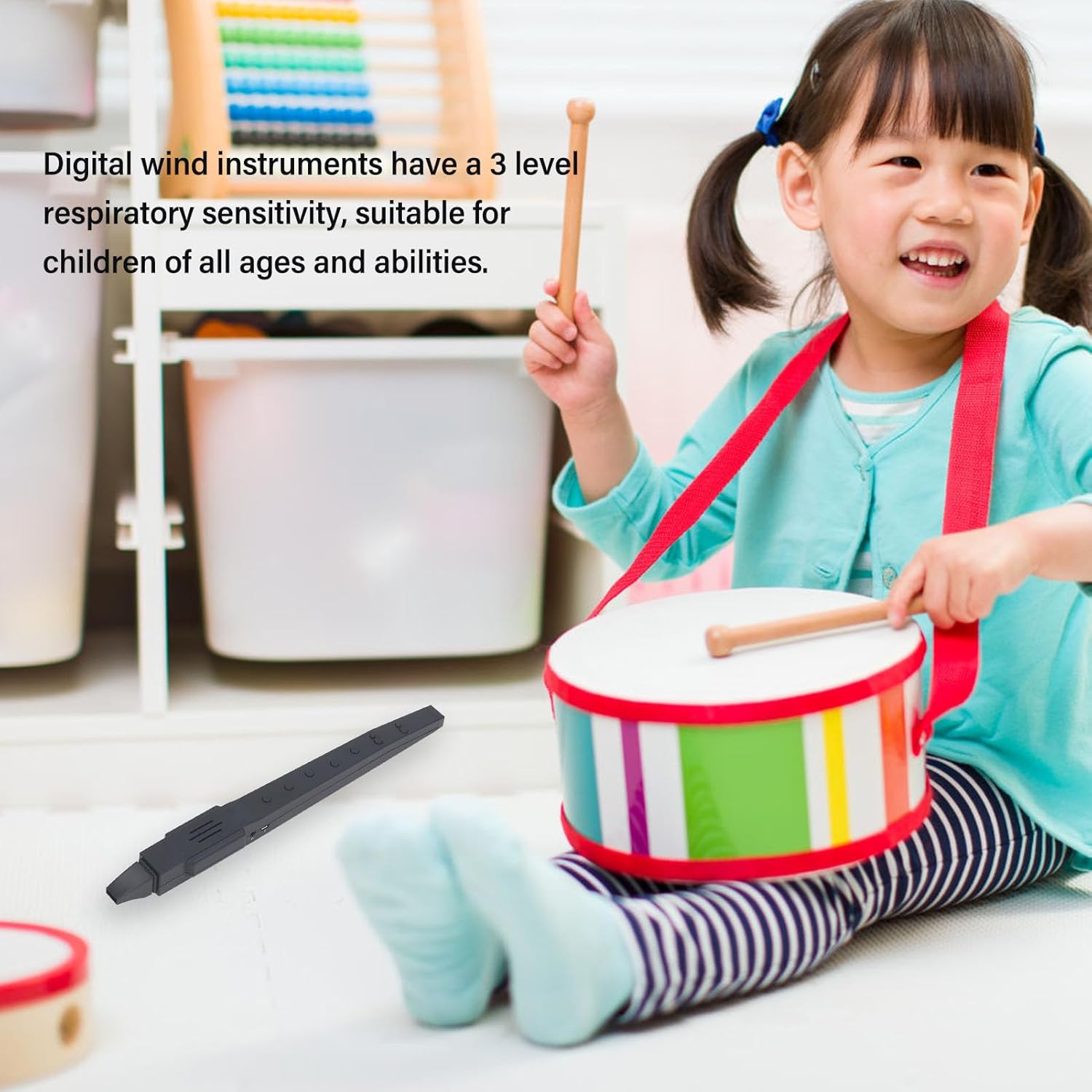 Digital Wind Instrument, Digital Saxophone MIDI Controller 10 Tones Rechargeable Wind Instrument for Children