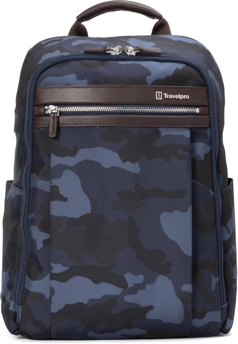 Travelpro Platinum Elite Slim Laptop Travel Backpack, Fits up to 16 Inch Laptop, Business, Water Resistant, Men and Women, Navy Camouflage