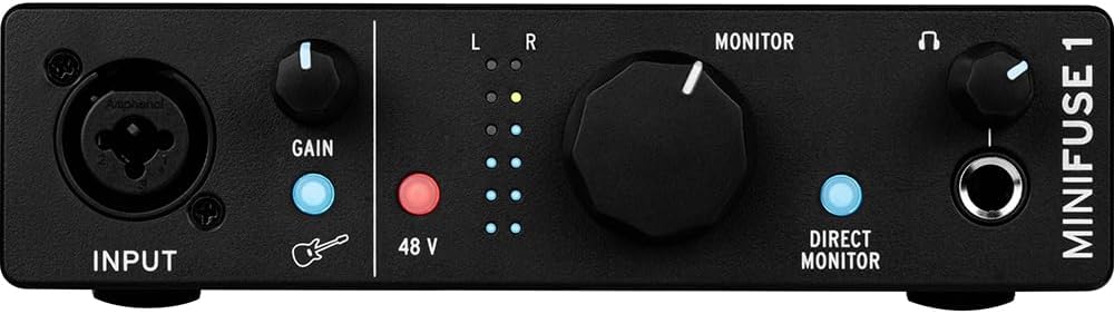 Arturia 800101 MiniFuse 1 Portable Single Input USB-C Audio Interface Black (Renewed)