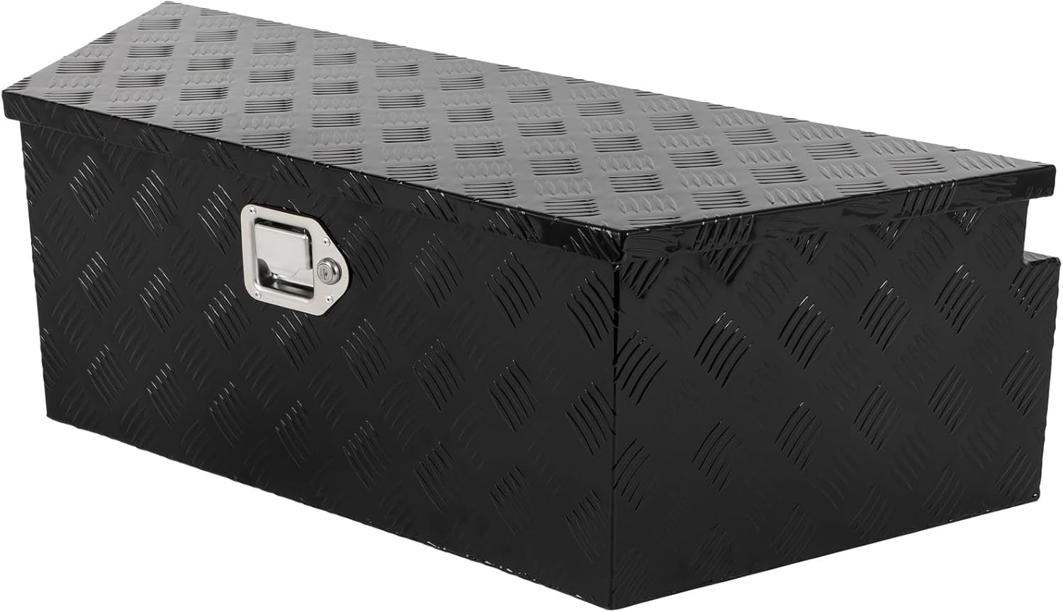 ECCPP 39inch Heavy Duty Aluminum Truck Bed Tool Box, RV Storage Organizer Trailer Storage ToolBox W/Lock & Keys, Underbody Flatbox Truck Car Outdoor Trailer Pickup (Black)