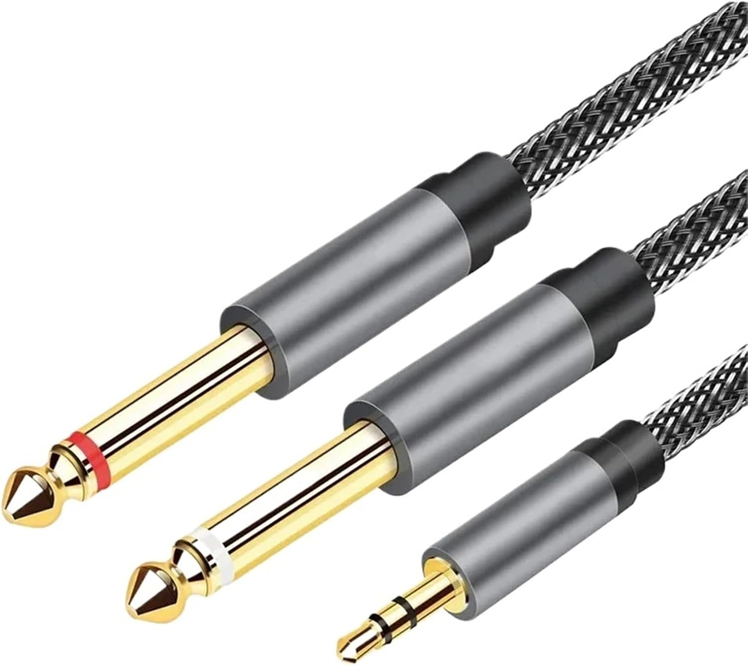 Stereo Audio Cable Jack 3.5mm To Double 6.5mm for Phone MP3 Laptop Tablet TV Speaker and So on 6.5 To 3.5 Jack(Black,5m)