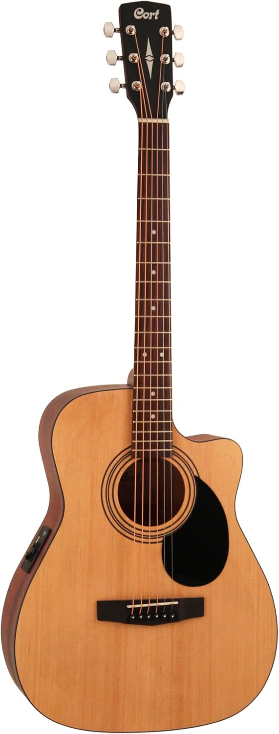 Cort AF515CEOP Standard Series Acoustic Electric Cutaway Guitar, Open Pore