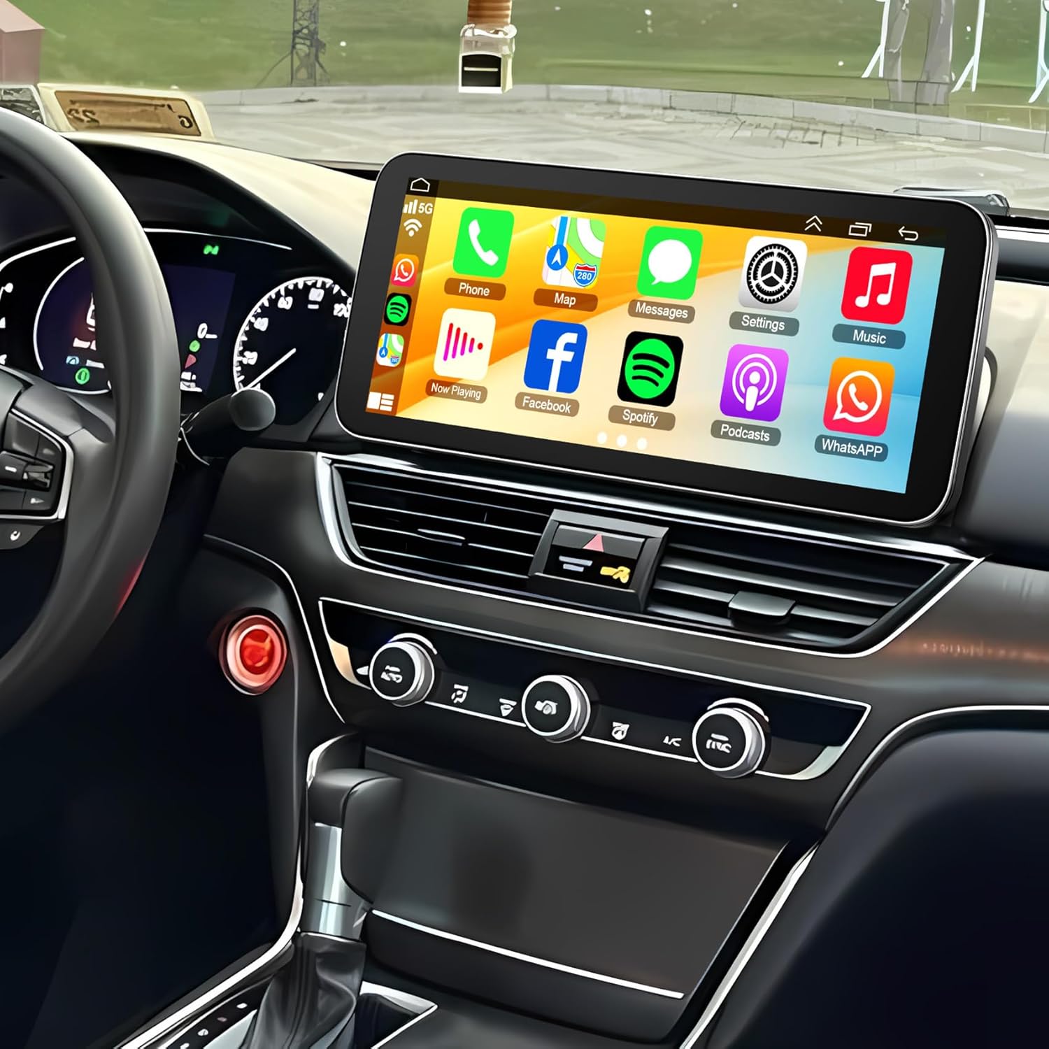 Android 13 Car Stereo for Honda Accord 2018 2019 2020 2021 2022 with Wireless Carplay & Android Auto, 12.3