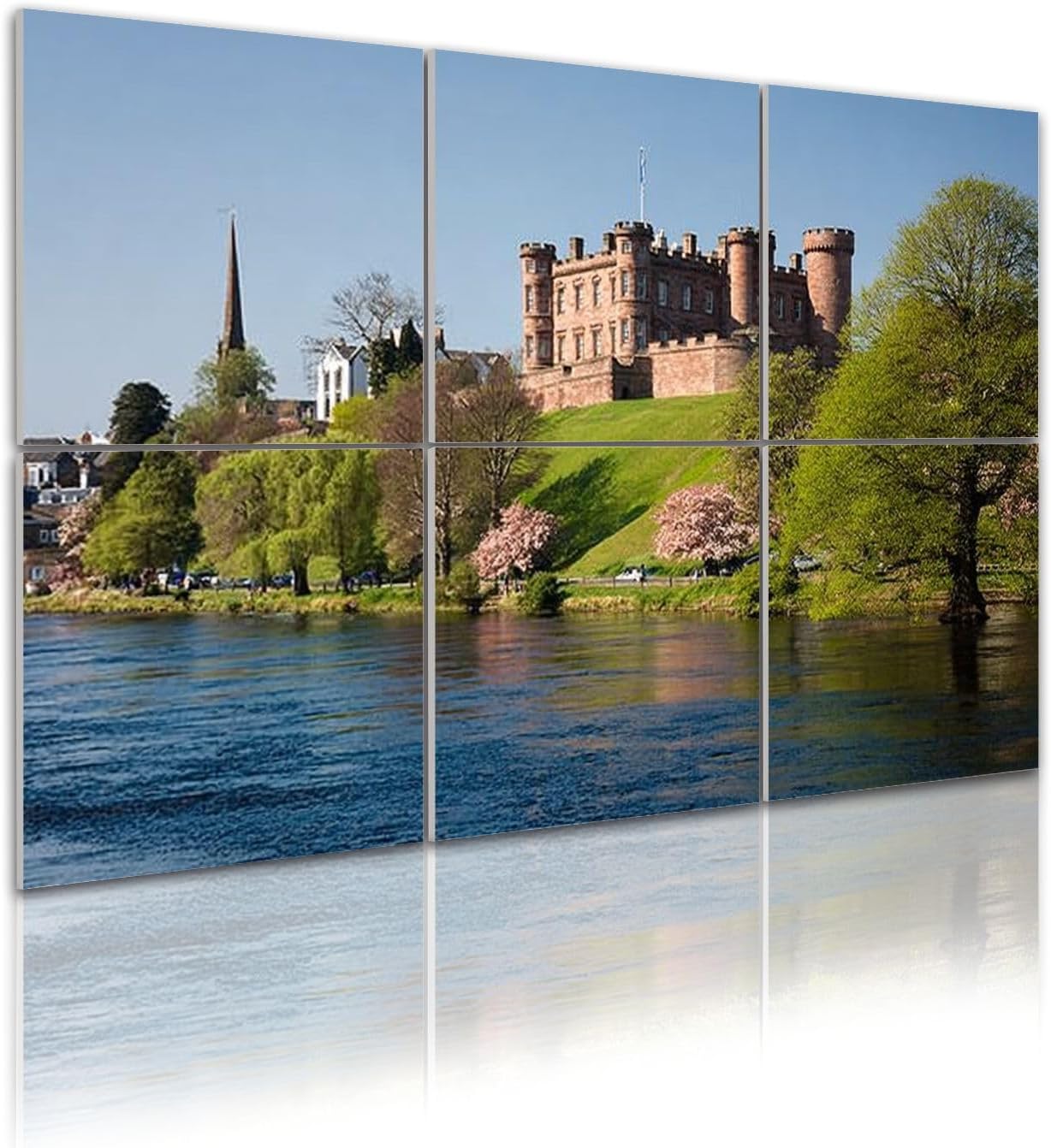 6 Pack Art Acoustic Panels Self Adhesive Inverness Castle Scotland Scotland Inverness Castle UK River River Decorative Soundproof Wall Panels Sound Absorbing Panel 48