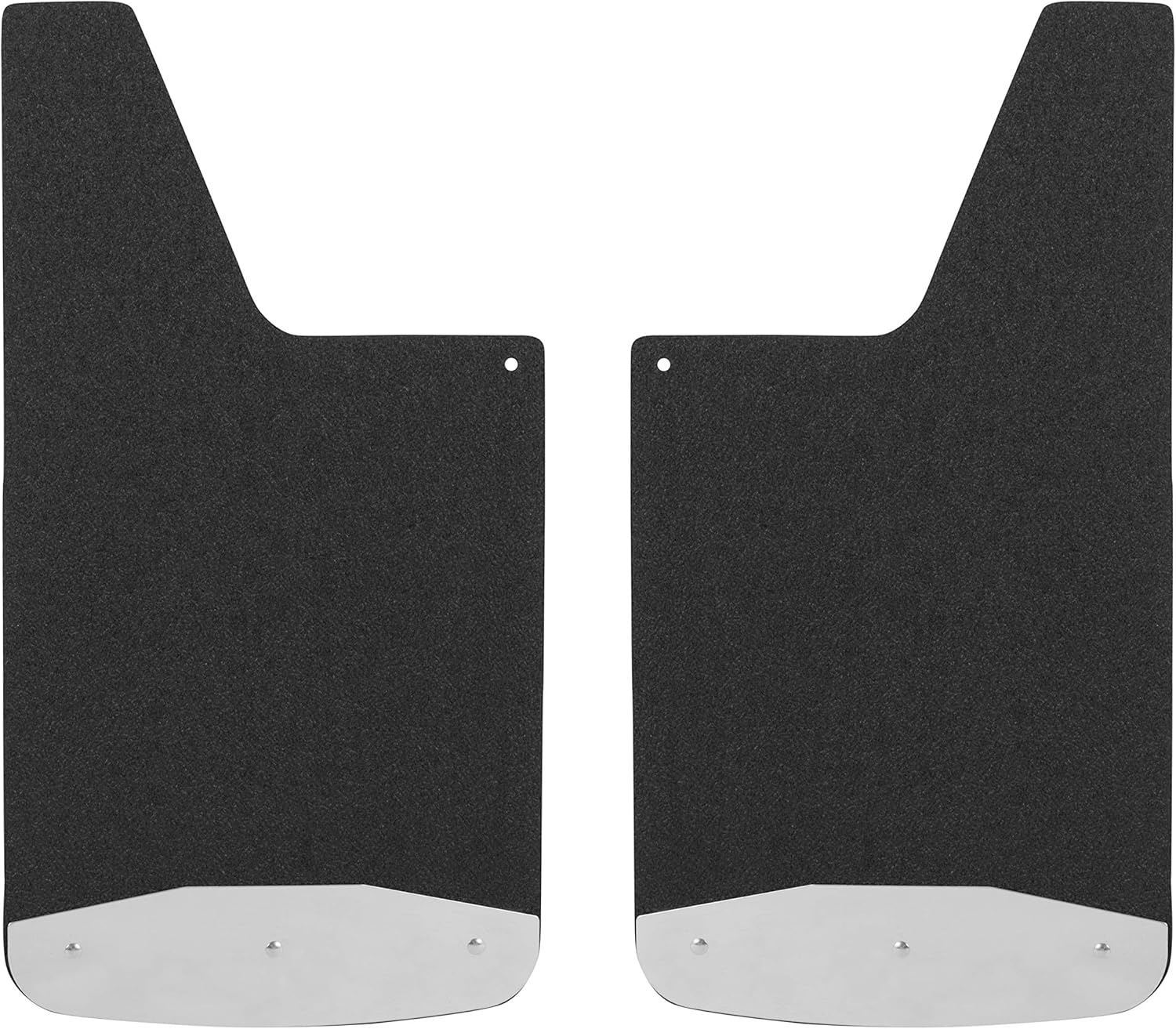 LUVERNE 251223 Universal Front or Rear 12-Inch x 23-Inch Textured Rubber Mud Guards with Stainless Steel Plates, 2 Flaps