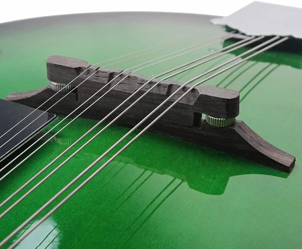 Vaguelly 8 String Mandolin Green Mandoline Instrument Acoustic a Style Bridge Steel Strings