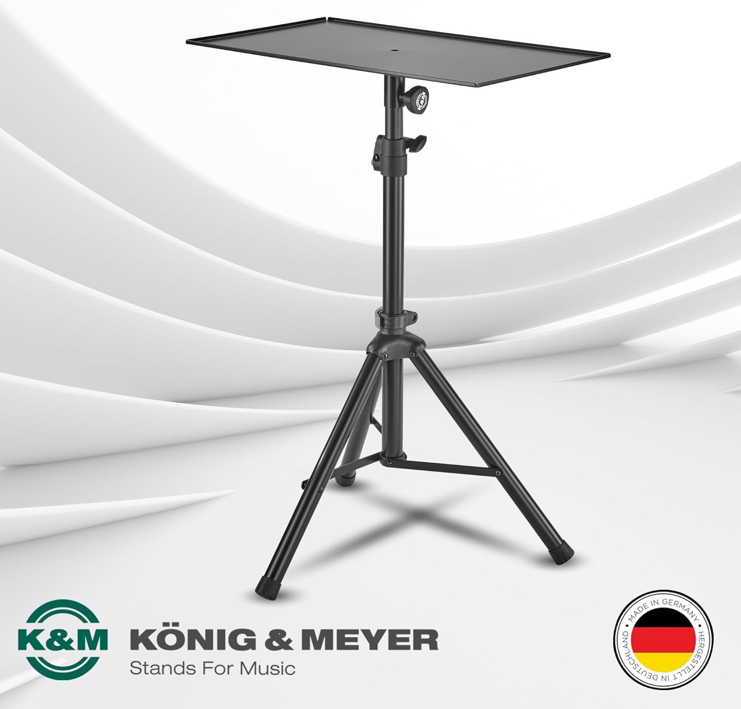 K&M Konig & Meyer Universal Stand for Studio, Stage or Rehearsal - Lightweight Portable Made of Aluminum and Steel - DJ Stand for Mixers, Controllers and Laptops - 7.6kg