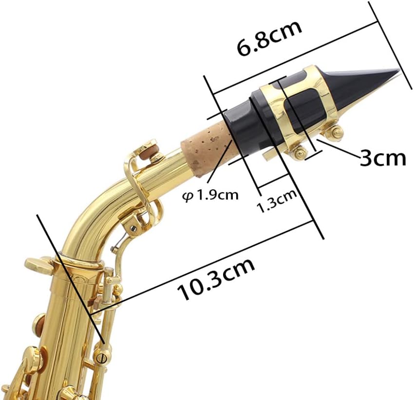Soprano Saxophone, Bb Bend Althorn Soprano Sax Wind Instruments with Case Gloves Cleaning Cloth Belt (Gold)