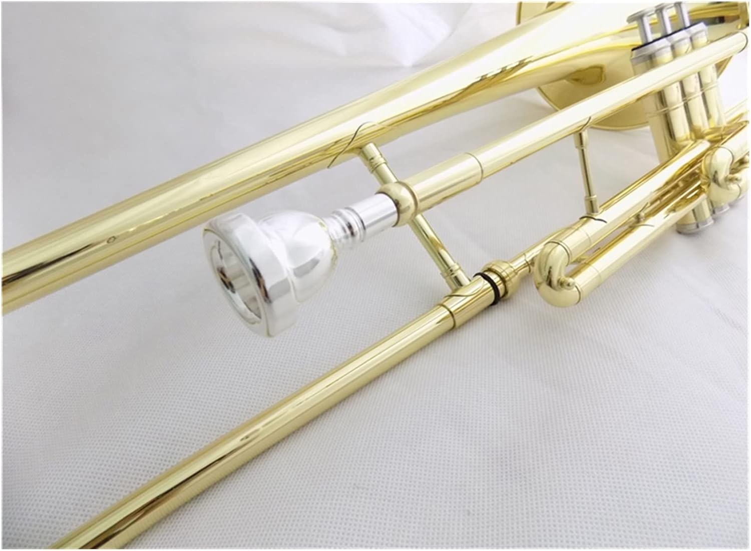 TSTS Bb Piston Trombone Musical Instruments B Flat Trombones Brass with Case Mouthpiece Beginner Trombone
