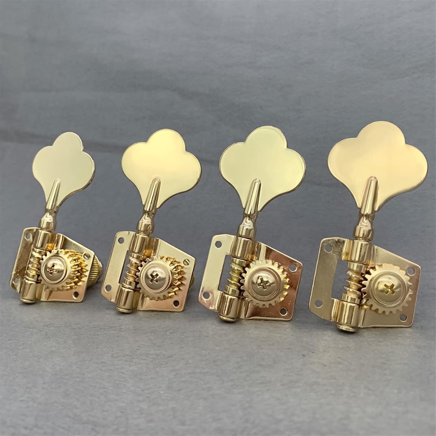 4PCS Bass Machine Heads 4R Tuning Pegs Tuners Open Gear for Right Handed Bass Guitar Machine Head Tuners (Color : Gold)