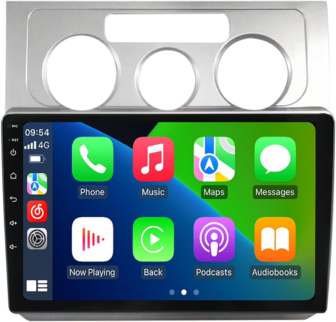 9 Inch Screen Android 14 SWC Car GPS Navigation System, Car Multimedia Player Stereo Radio Video Audio for VW Touran 2003 2004 2005 2006 2007 2008 2009 2010