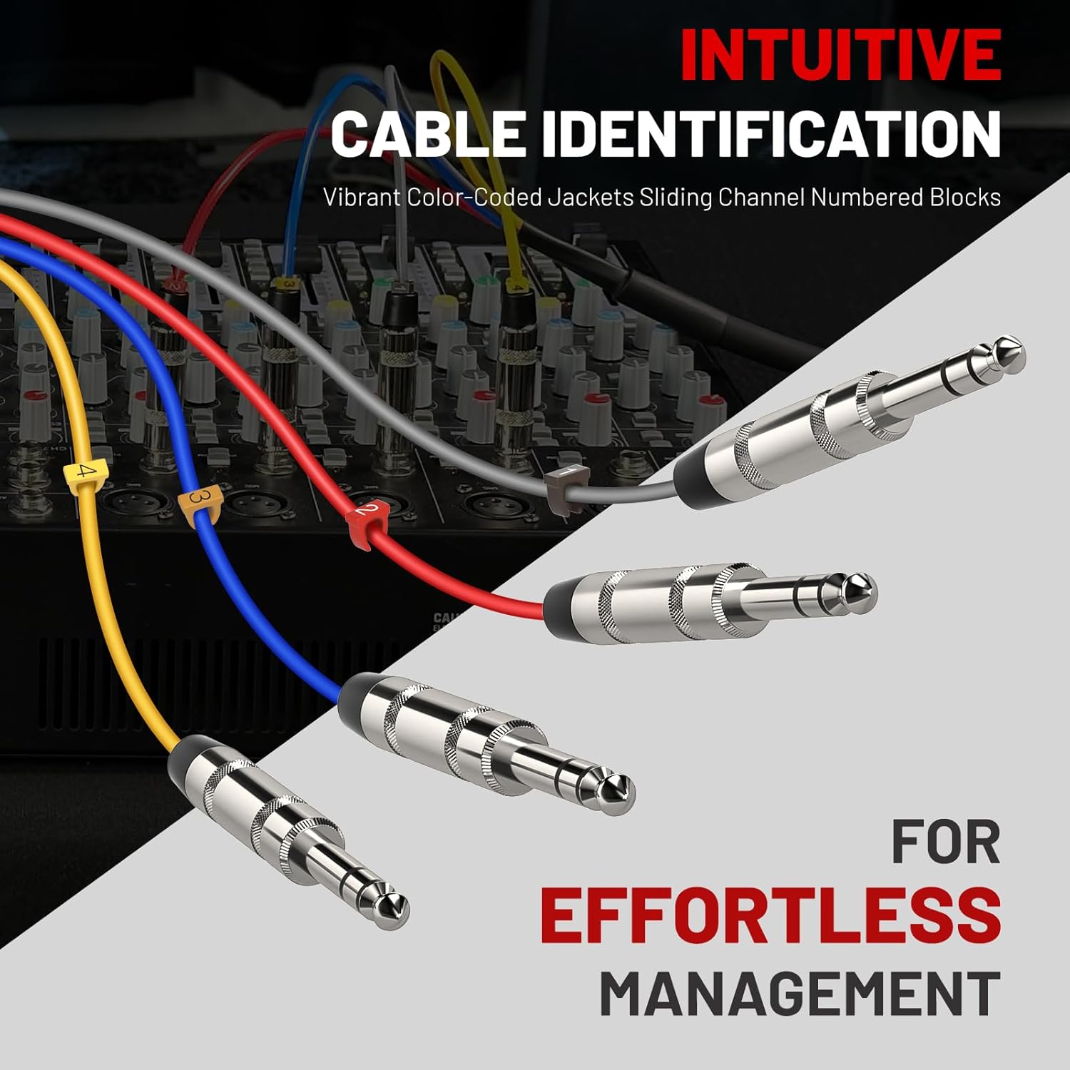 Phenyx Pro 4-Channel Wireless Mic Set PTU-5200-2H2B Bundled with 3 Ft Snake Cord