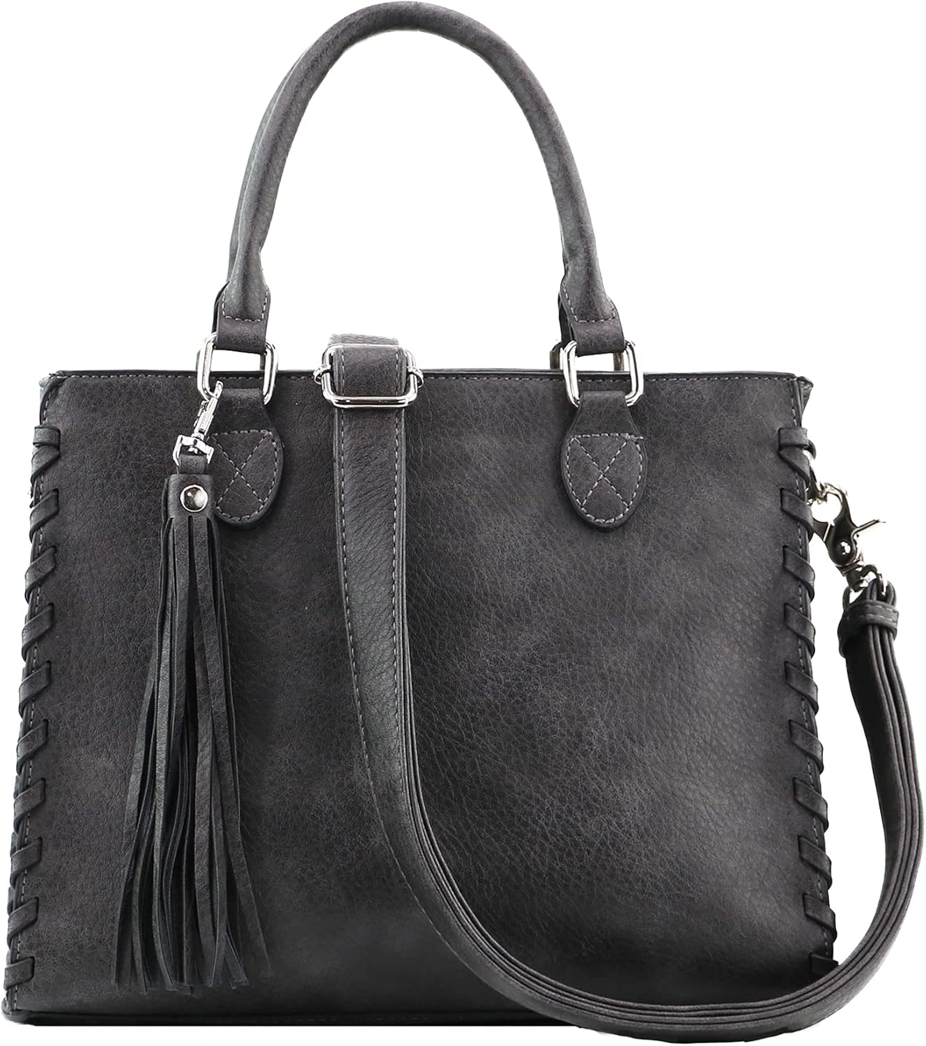 Lady Conceal Concealed Carry Purse - Locking Zipper Laced Ann Concealed Weapon Satchel with Universal Holster