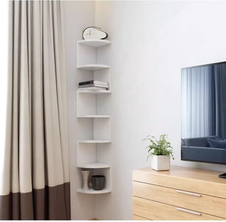Corner Shelf for Home 7-Tier Corner Shelf Wall Mount Floating Shelves Wall Corner Shelves for Bedroom Living Room Bathroom Kitchen Office Corner Shelves Display Shelf(Color:C)