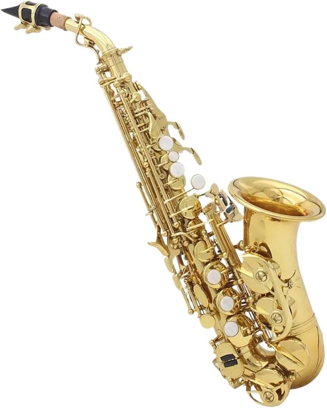 Brass Bb Bend Althorn Treble Saxophone Sax White Buttons Wind Instrument With Case Gloves Belt