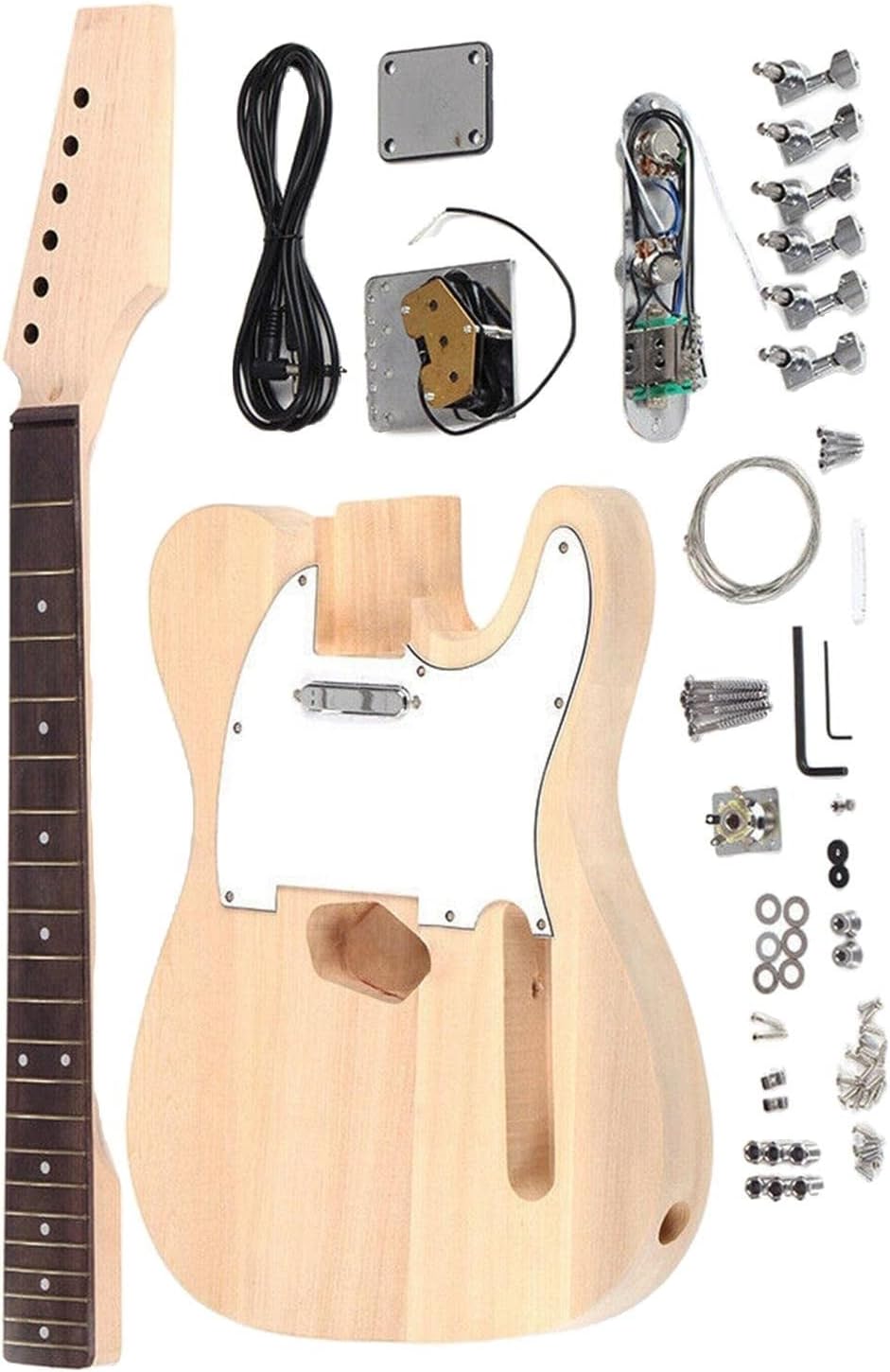 DIY Electric Guitar Kit DIY Electric Guitar Kit Basswood Body Rosewood Fingerboard for Guitar Musical Instrument Lover