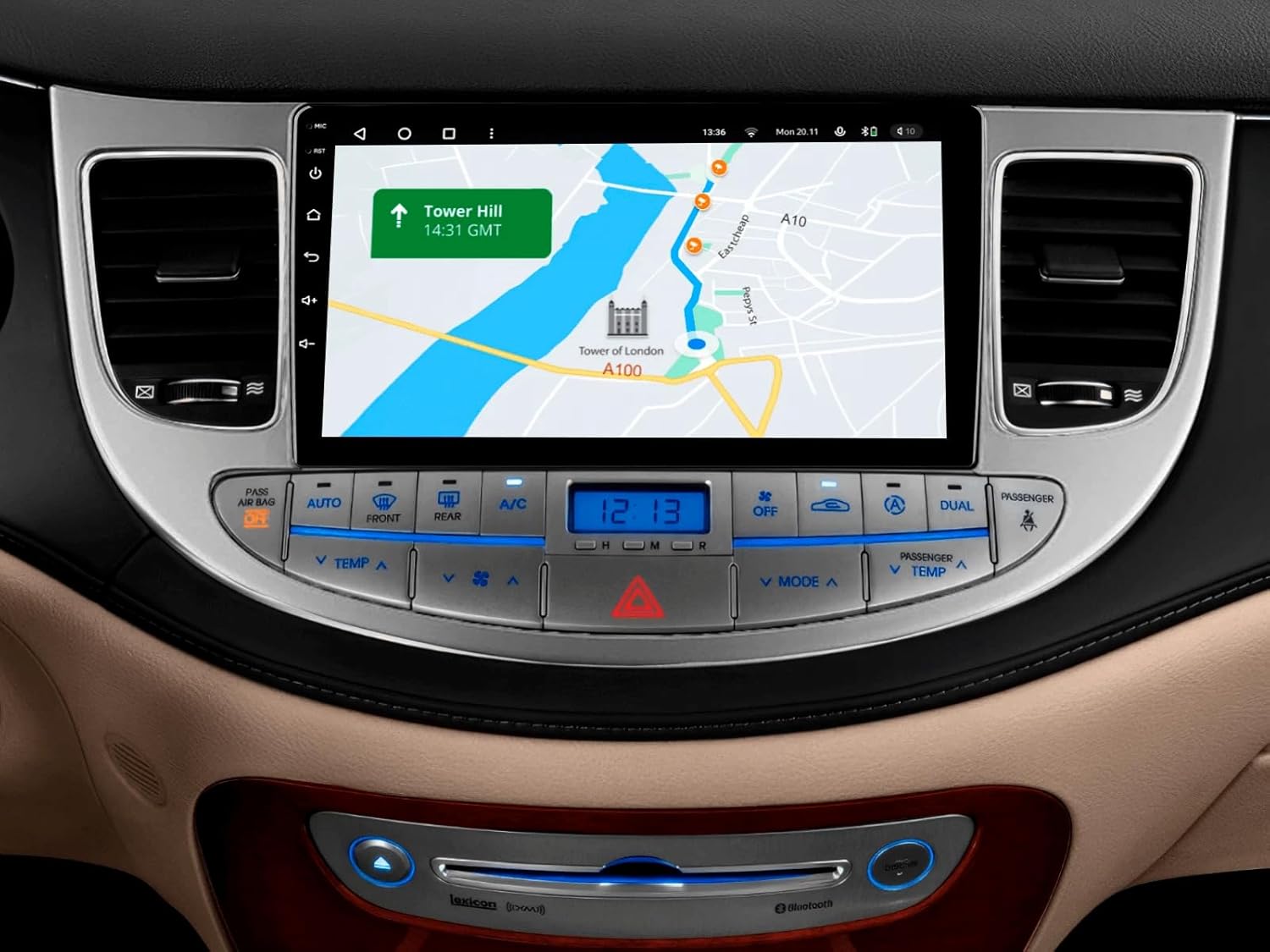 Car Radio Bluetooth for Hyundai Genesis 2014, Android Car Stereo with Carplay Android Auto GPS Navigator WiFi 9 Inch Touchscreen FM Mirror Link + Backup Camera SWC Microphone 4GB+64GB