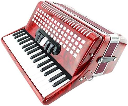 Accordion 60 Bass 34-Key Toy Accordion Musical Instruments 5 Voice Change Adult Performance Accordion Performance Instrument for Dad or Mum (Color : Red)