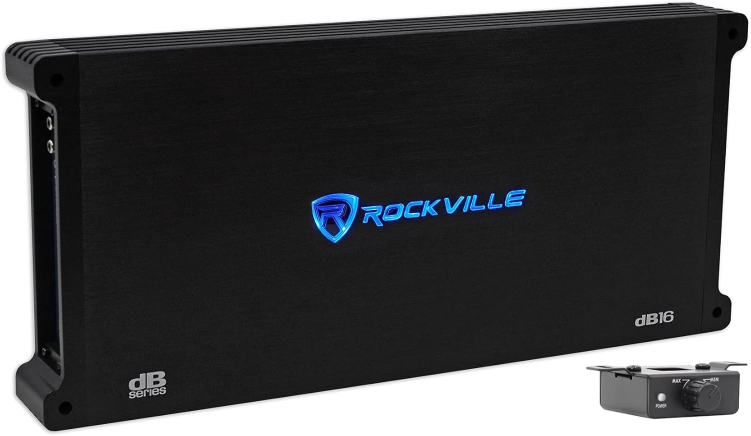 Rockville dB16 8000W Mono 2-Ohm Car Amplifier, High-Speed MOSFET, Adjustable 12dB Crossover, LED, Remote Sub Control, Perfect for Car Audio and Subs