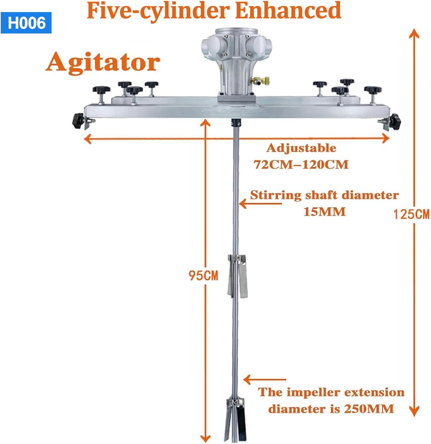 Pneumatic Paint Mixer, IBC Air Agitator,Speed Stepless Adjustment, Stirring Capacity 1000L, Paint Stirring Machine Bracket Air Agitator Paint Mix Tool,H004,H006