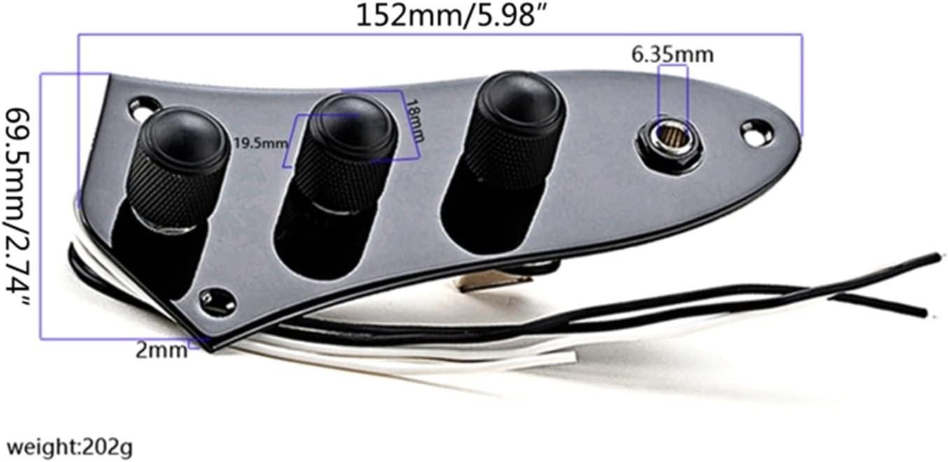 TSTS Guitar Prewired Harness Pre-Wired Control Plate with Wiring Harness Fully Loaded Control Plate for Bass Guitar Replace