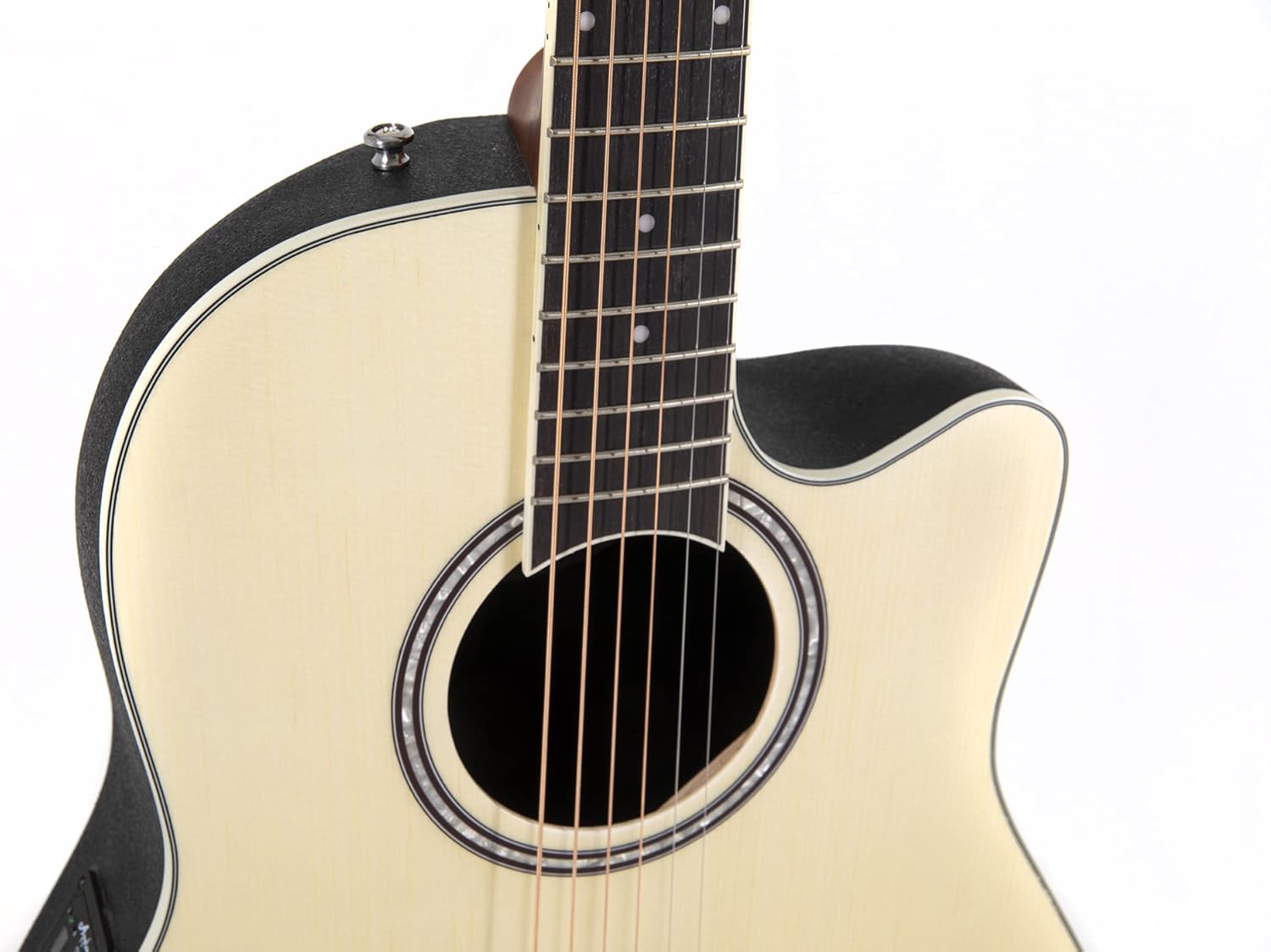 Applause Traditional AB24-4S Mid Cutaway Electric Acoustic Guitar (selected spruce top, mid-depth Lyrachord body, incl. 3-band EQ and tuner, scale length: 643 mm, nut width: 42.8 mm), Natural Satin