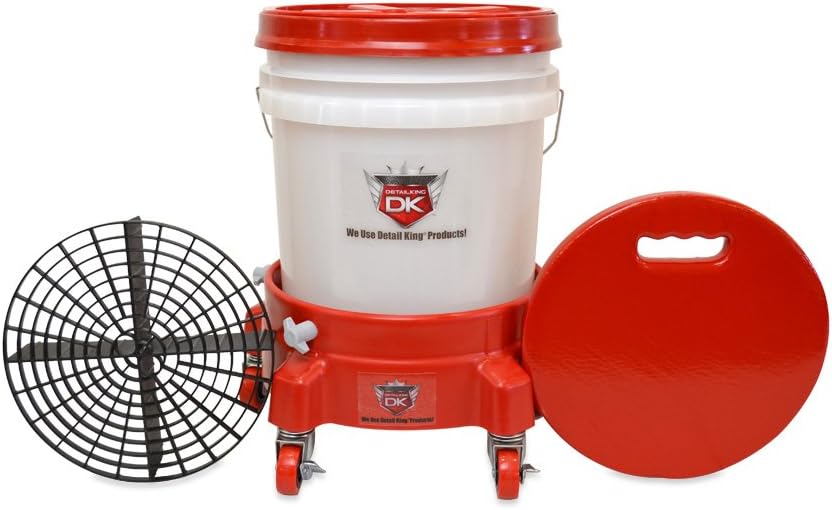 Detail King Grit Guard Washing System with Dolly - Keep Mitts & Brushes Free of Particulates - Avoid Unnecessary Paint Correction