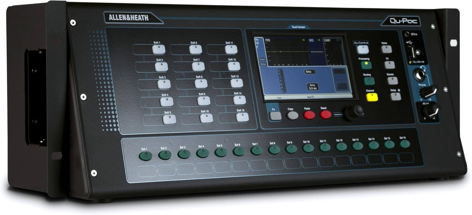 Allen & Heath QU-PAC 16-In/12-Out Ultra Compact Digital Mixer with Touchscreen Control,Black