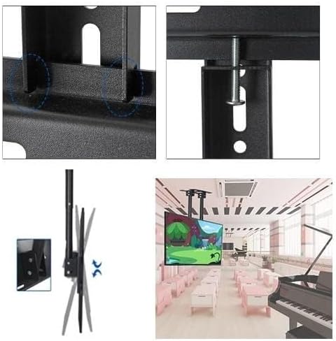 Monitor Mount,tv Wall Mount, Adjustable TV Mount Bracket, Ceiling TV Mount, 2 Post Single Screen TV Mount, Tilt TV Mount for 60-120 Inch TVs, Ceiling Mount, Max(One Colo
