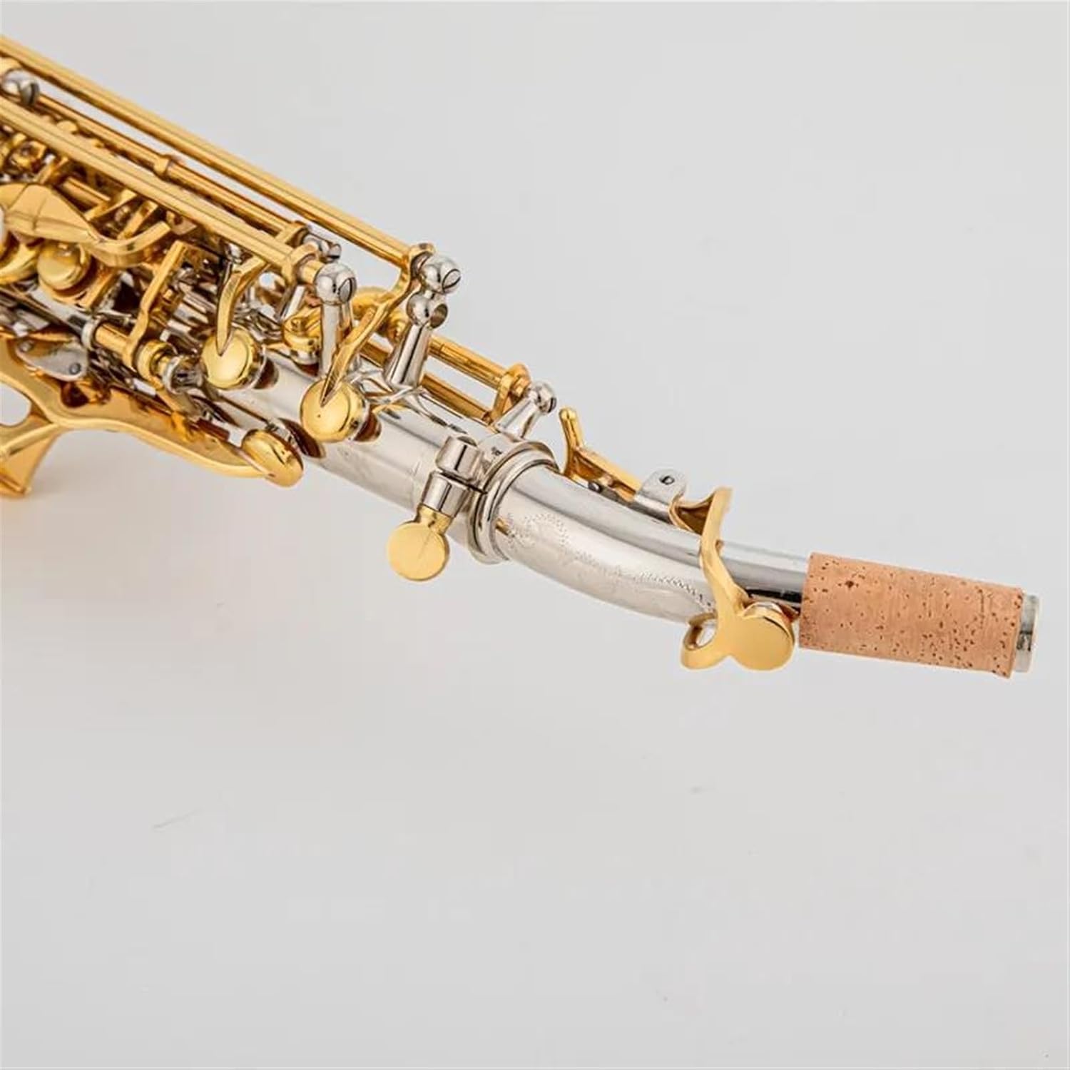 Bb Treble Saxophone Silver Plated A Golden Key Brass Professional Woodwind Instrument B Flat Sax