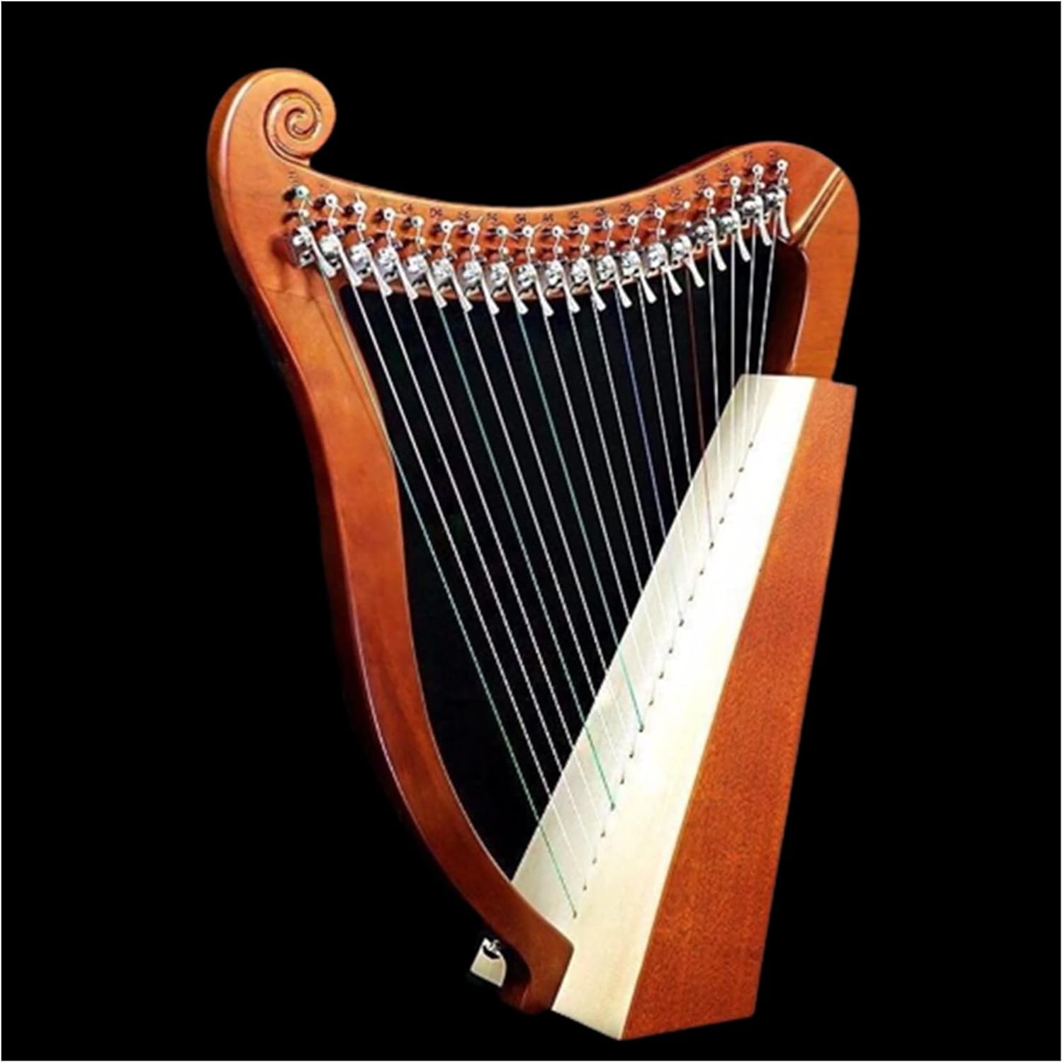 19/21 String Lyre Solid Wooden Lyre Harp Portable Musical Instrument Stringed Instrument (19 String)