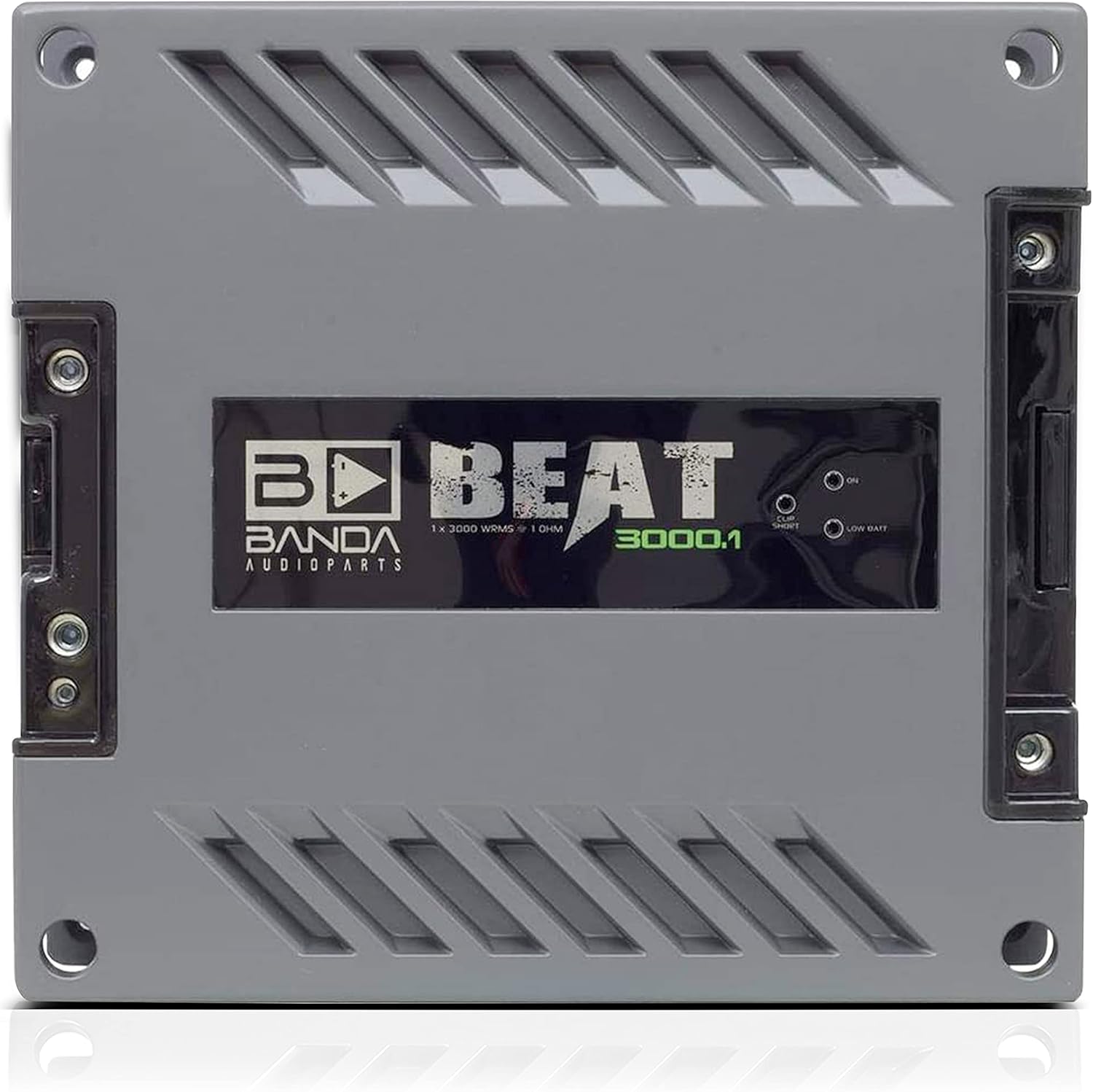 1-Channel Vehicle Audio Amplifier - 3000 Watts High-Powered Mono Bass Amplifier w/Subsonic Filter and Low Pass Filter Stable at 1 ohm, LED Indicators, Sound Specialization - Banda BEAT3001