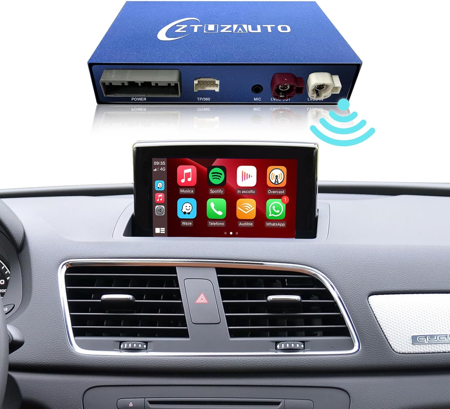Wireless Carplay Android Auto for Audi A3 Q3 2012-2018 with 2G MMI System, Carplay Retrofit Kit, Support Wireless Android Auto, YouTube,Mirrorlink, Reverse Camera