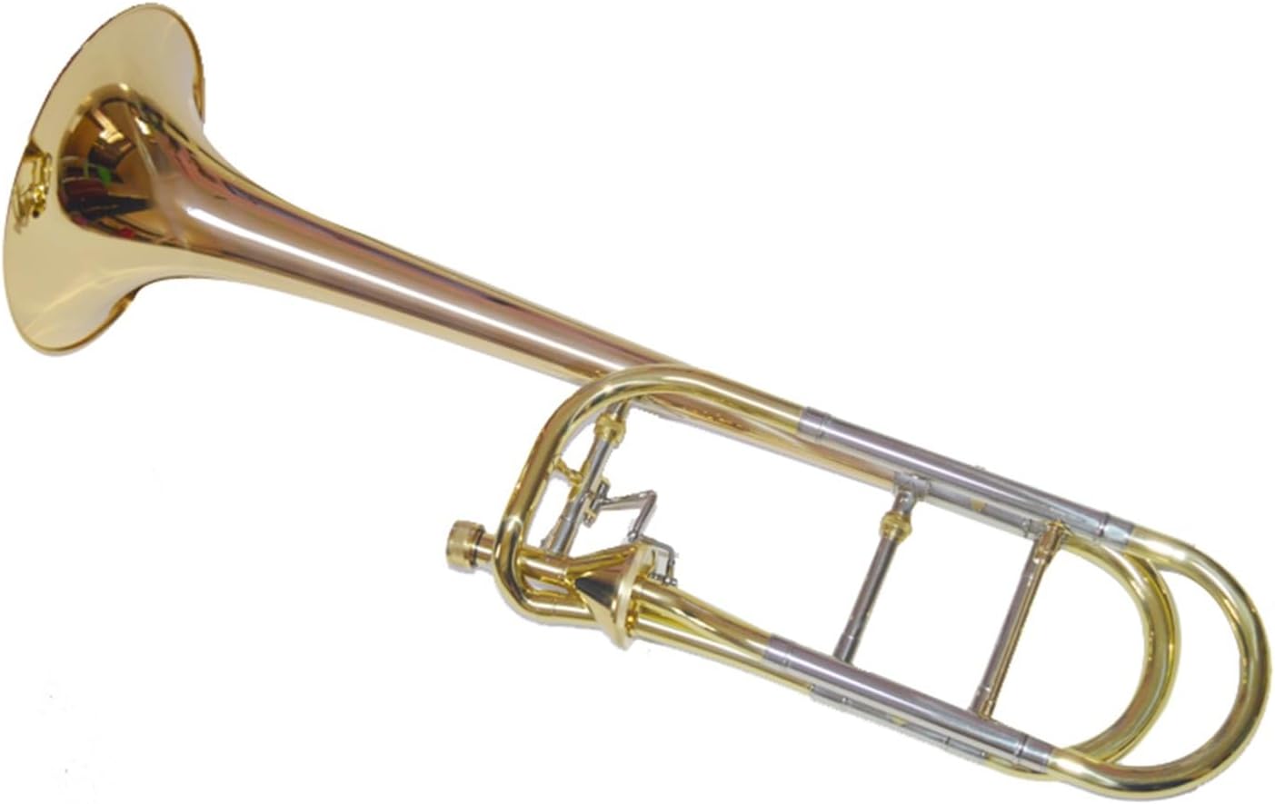 Adult Trombone Instrument Tenor Trombone Gold Brass Bell Conical Piston Instrument