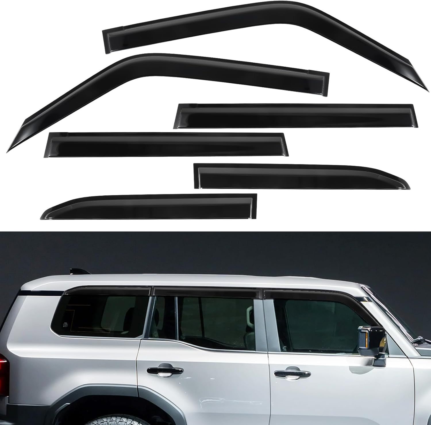 Rain Guards Window Visors Deflector for Toyota Land Cruiser 250 1958 First Edition Lexus GX550 2024 2025 Side Window Wind Deflectors Visors