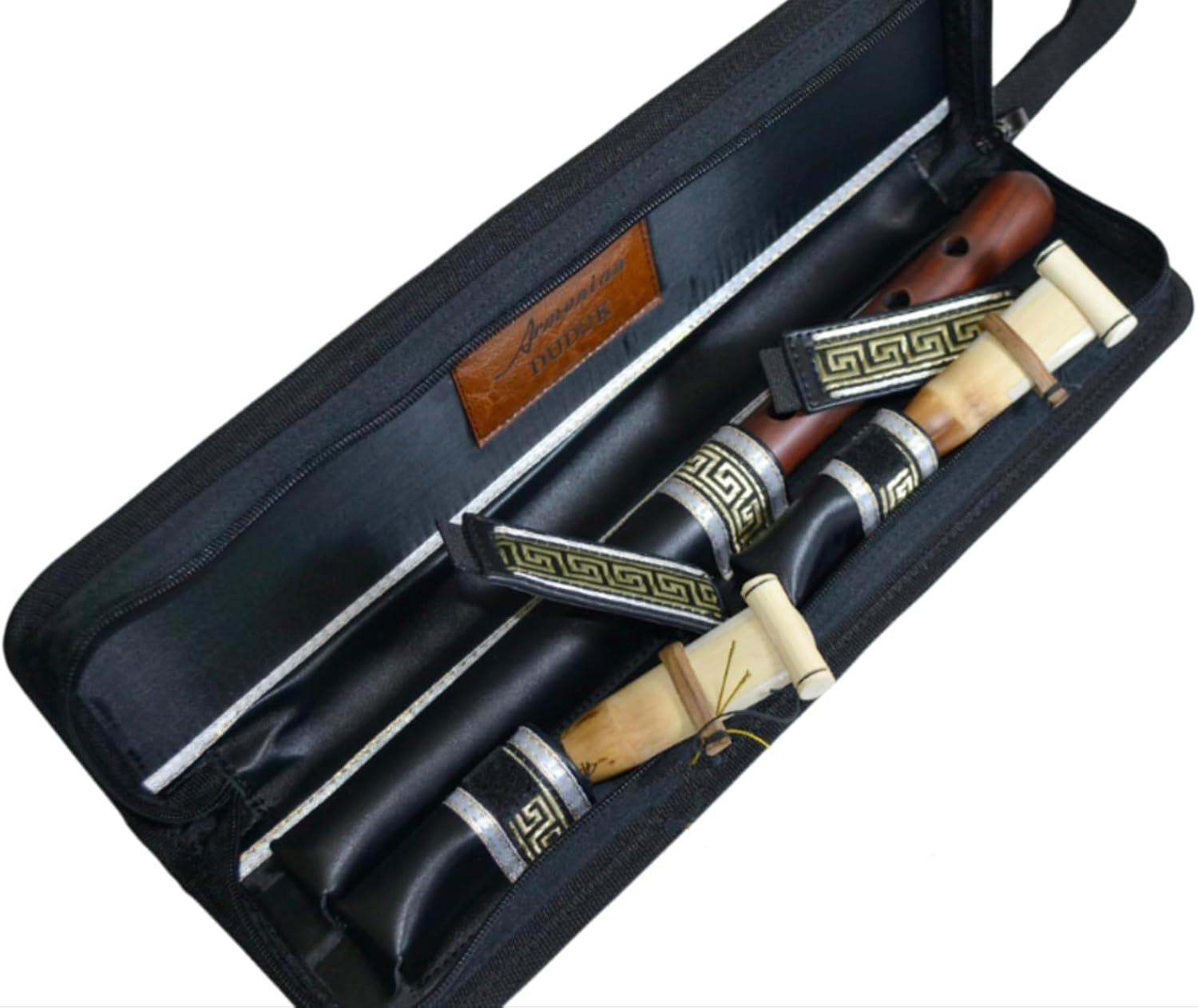 Professional Armenian DUDUK Key A Apricot Wood Oboe Balaban Woodwind Instrument, Leather Case and Professional 2 Reeds and Playing Instructions, Apricot Wooden Duduk, Armenian Flute