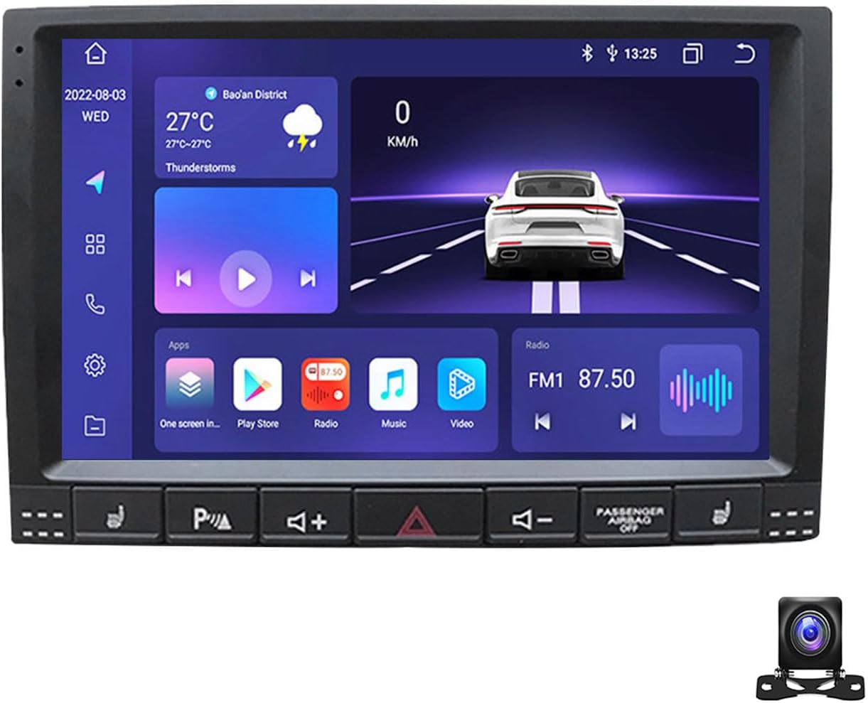 9 Inch Android 13 Car Radio Compatible with VW Touareg 2002~2012 Bluetooth Car Stereo Compatible with Carplay Android Auto, Navigation, Steering Wheel Controls, Backup Camera,M800S 8G+256G