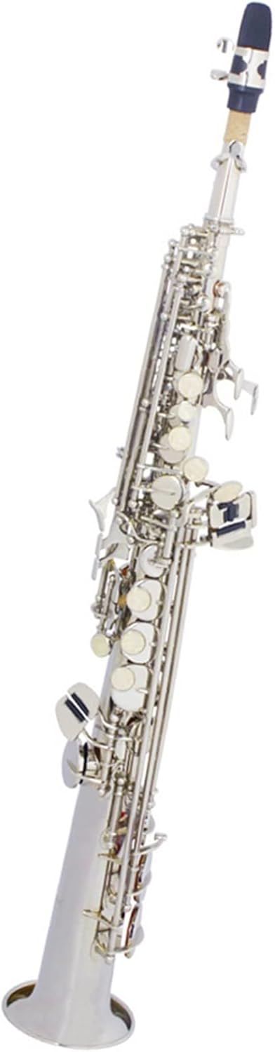 Bb Saxophone Straight Pipe Sax Professional Woodwind Instrument with Accessories (Color : 1)