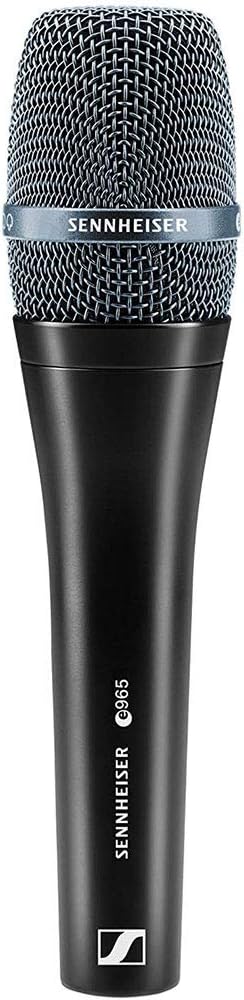 Sennheiser e 965 Handheld Condenser Microphone with Tripod Mic Stand, XLR-XLR Cable & 10-Pack Straps Bundle