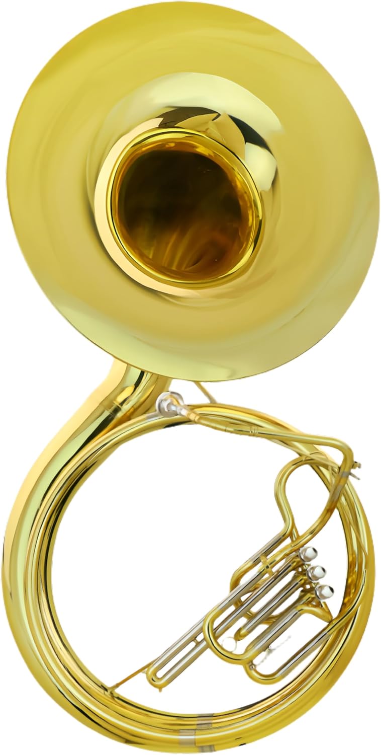 Sousaphone Brass Instrument, Gold Lacquered Finish