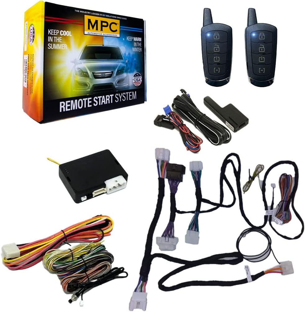 MPC Remote Starter Compatible with 2015-2019 Toyota Prius C |Hybrid| |H-Key| with T-Harness - (2) Extended Range 4-Button 2-Way Remotes - Up to 3,000 ft