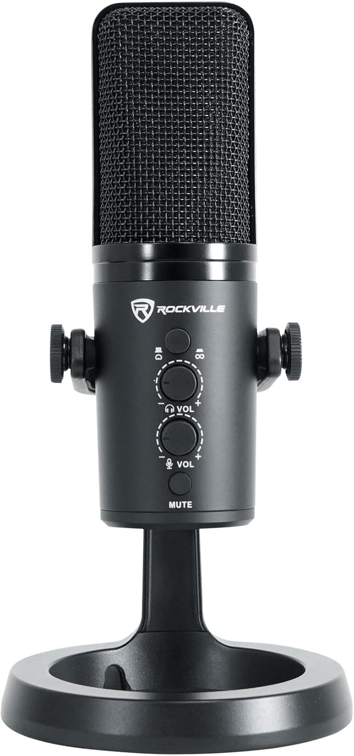 Rockville Rock-Stream PRO Gaming Recording Mic USB Microphone+Headphones+Shield