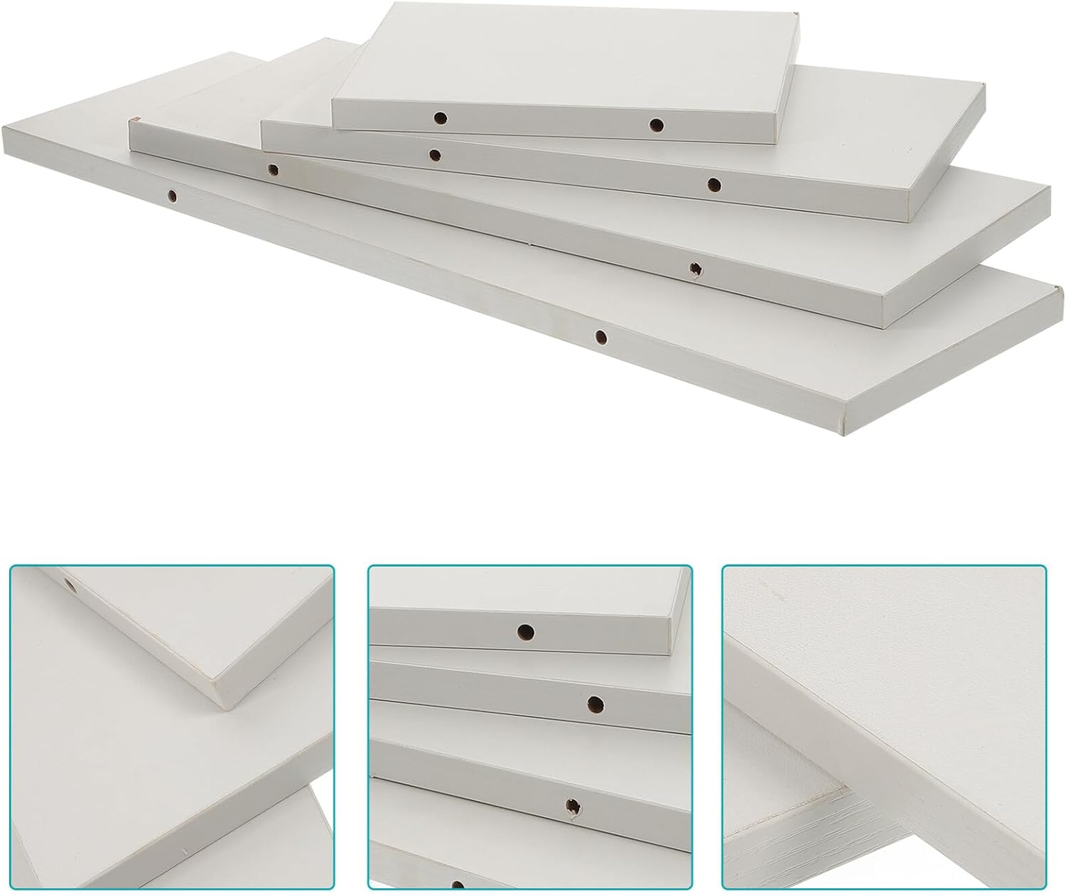 Thickened Modern Floating Wall Shelf Simple Style Wooden Wall-Mounted Rack for Bathroom Bedroom Kitchen Living Storage and Decorative Display Space-Saving Household Organizer