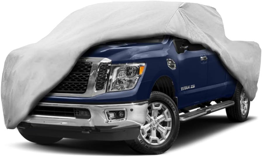 Motor Trend Custom Fit Truck Cover for Nissan Titan 2004-2018, Heavy Duty Car Cover Waterproof All Weather, Indoor Outdoor Heavy Duty Car Cover for Automobiles, Winter Storage