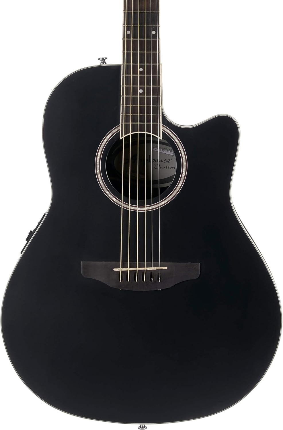 Ovation Applause Standard Super Shallow Acoustic-Electric Guitar, Black Satin