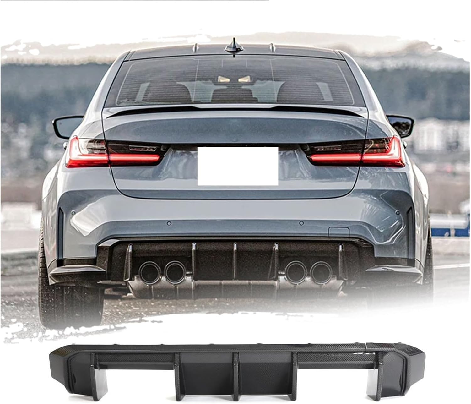 Carbon Fiber Car Rear Diffuser Lip Body Kits Compatible with BMW G80 M3 G82 G83 M4 Car Rear Bumper Back Guard Car Accessories