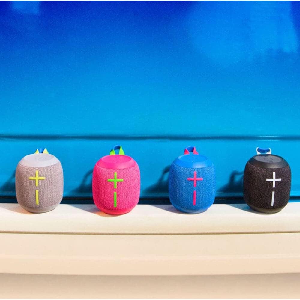 Ultimate Ears WONDERBOOM 3, Small Portable Wireless Bluetooth Speaker, Big Bass 360-Degree Sound for Outdoors, Waterproof, Dustproof IP67, Floatable, 131 ft Range - Joyous Brights Grey