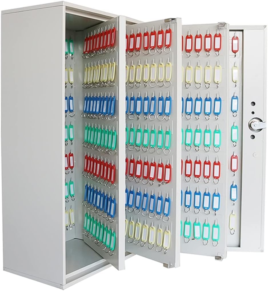 500/600 Position Key Cabinet, Wall Mount High Capacity Key Cabinet Lock Box,with Key Lock (Color : Silver, Size : 600)