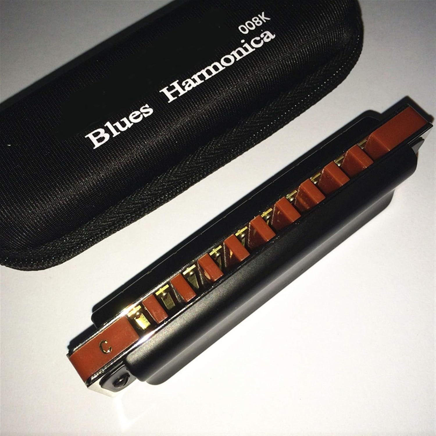 Harmonica Harmonica Diatonic 10 Holes Blues Harp 2 Color 12 Keys/Low F Mouth Ogan Woodwind Musical Instrument T008K Melodica Gaita (Color : Black Low F)